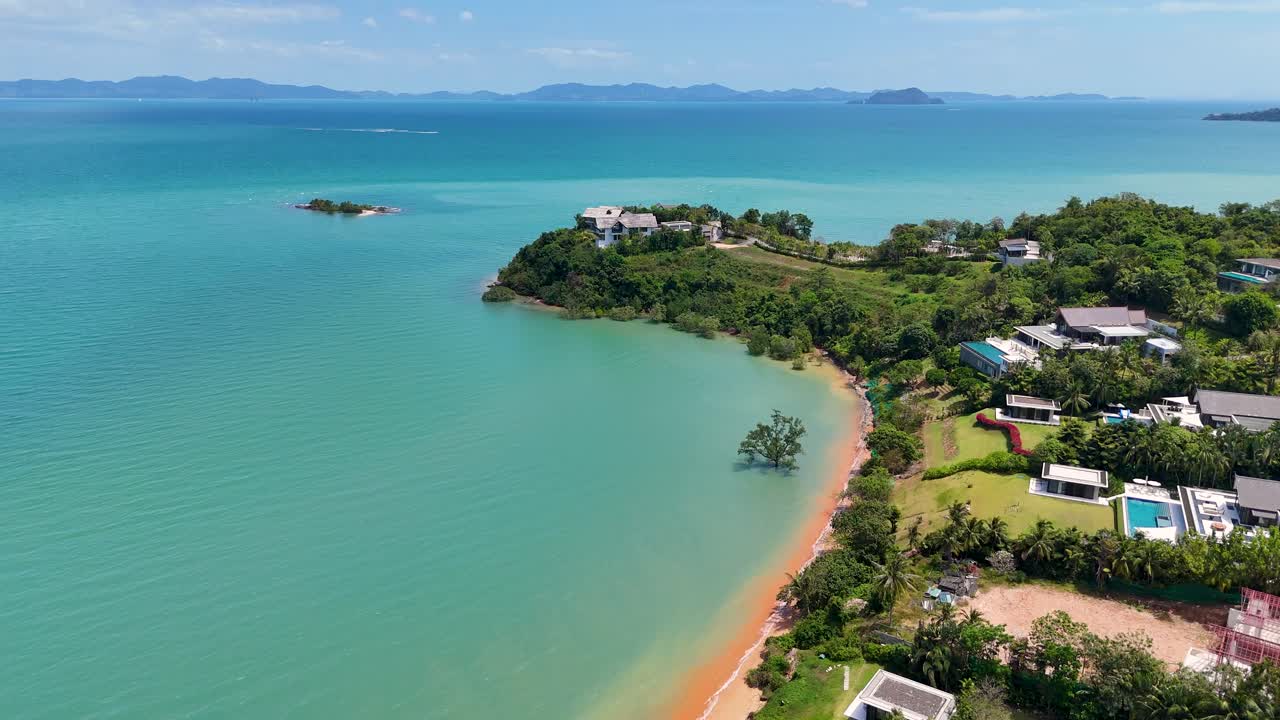 Aerial view of luxury villas overlooking Phang Nga Bay, Phuket
