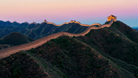 great wall of china at sunrise/sunset