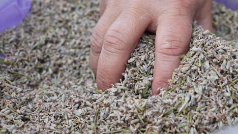 close up of dried lavender in a bowl