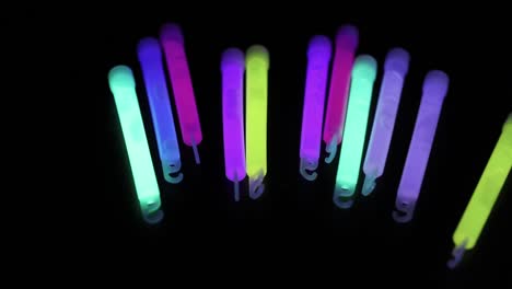 glow sticks rolling and changing positions