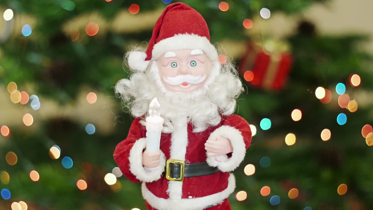 장난감 산타클로스 인사 배경 bokeh