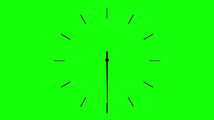 4K clock spinning, watch animation on green screen