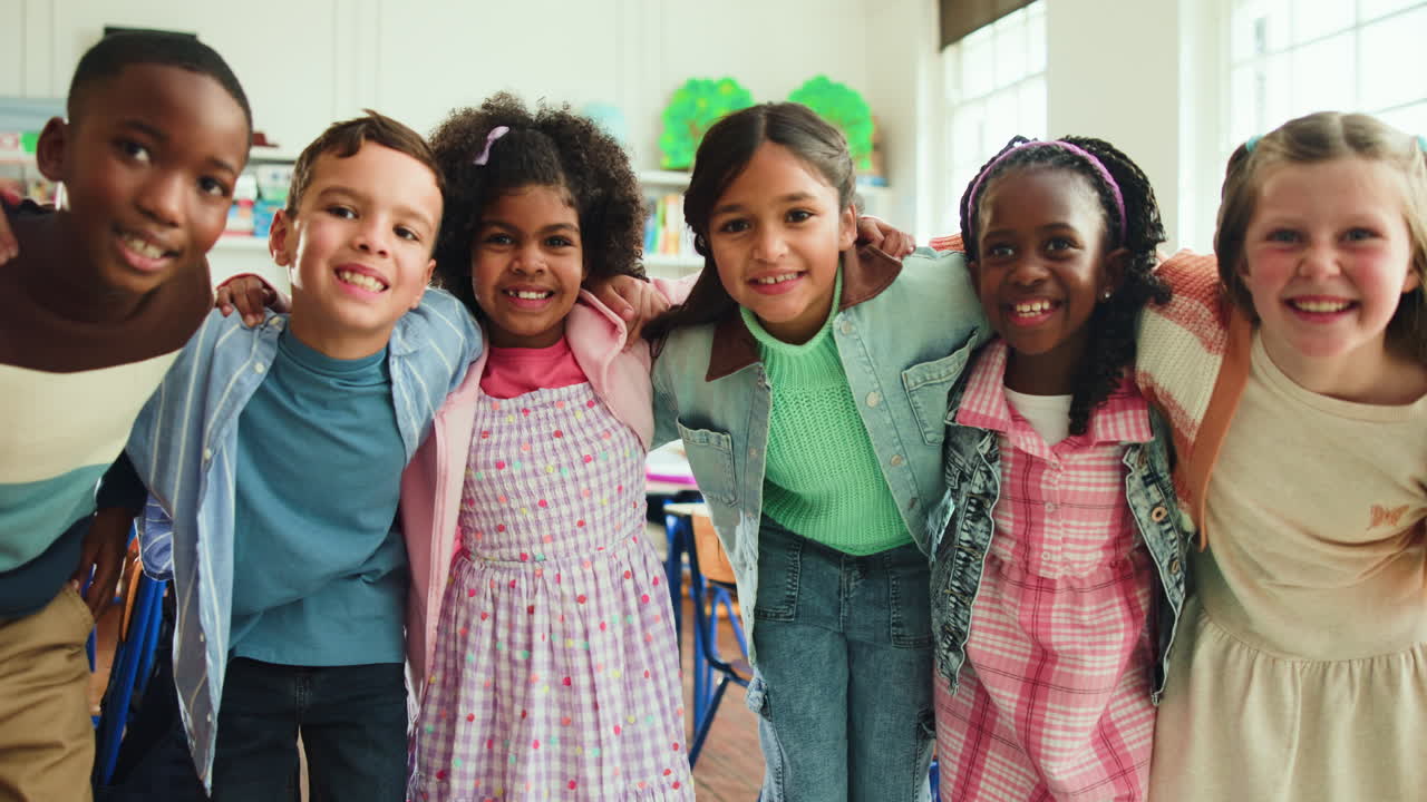 Diverse Group of Children in a Classroom