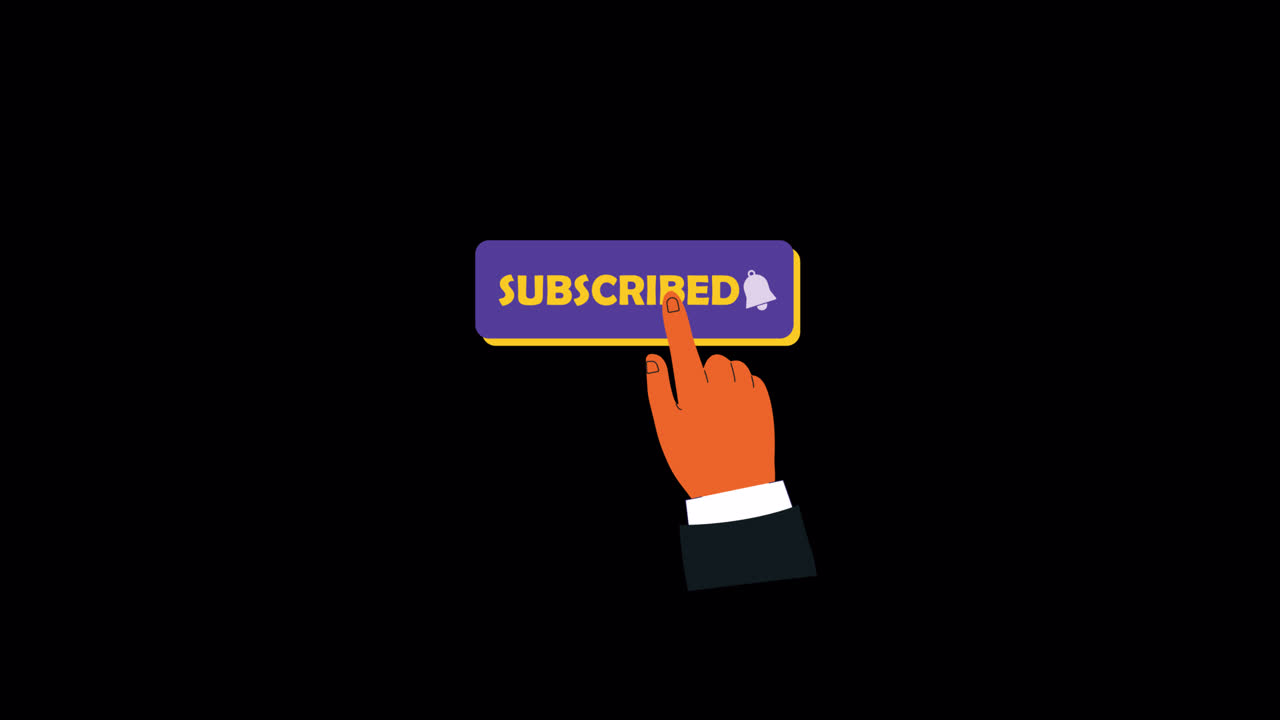 Animated Subscribe Button with Hand Clicking and Bell Notification