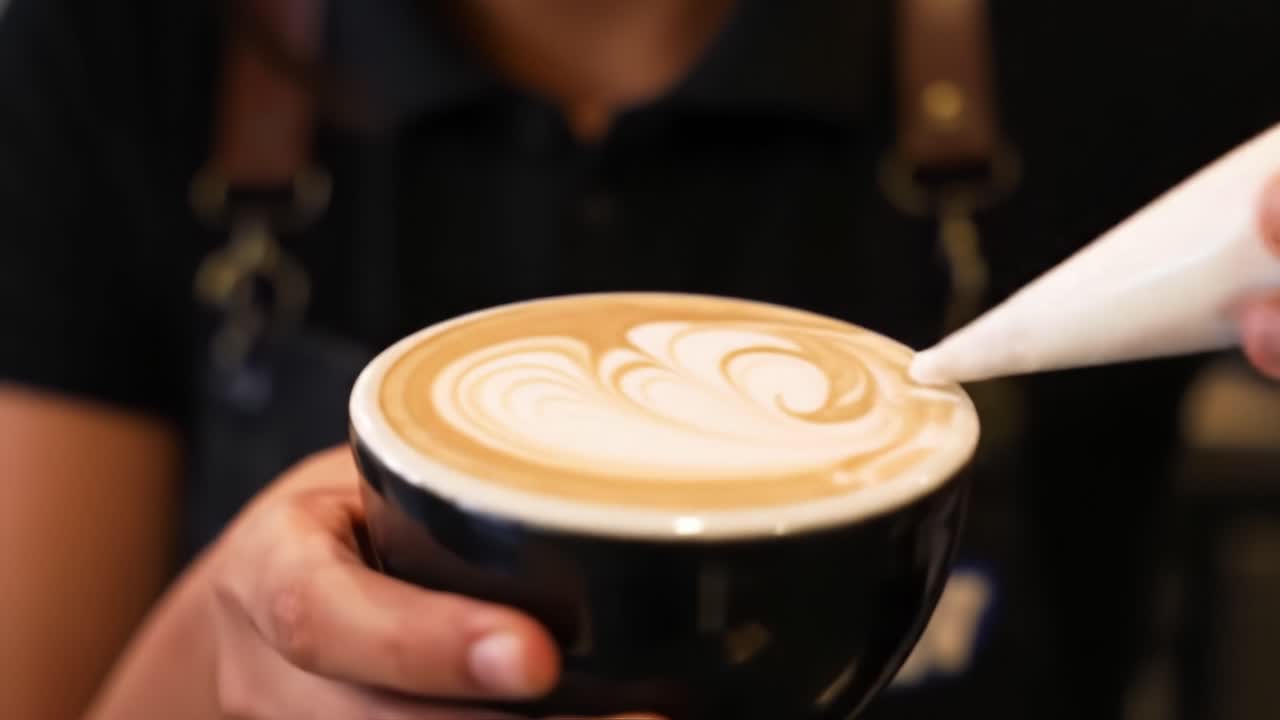 Crafting the Perfect Latte Art: A Barista's Skill in Creating Intricate Designs with Milk Foam on Coffee to Enhance the Enjoyment of Every Sip