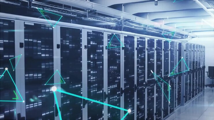 Animation of digital data processing over computer servers