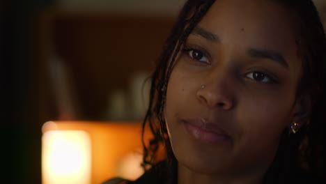 close-up portrait of a young woman