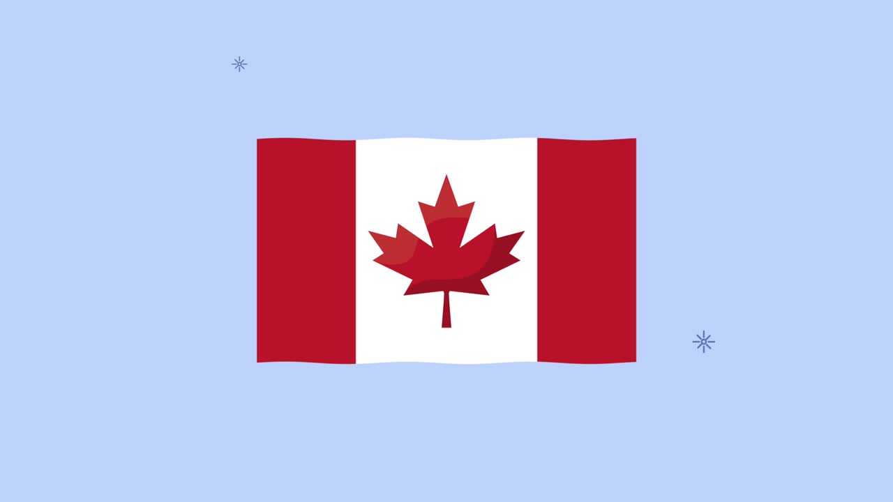 celebración de canadá con animación de la bandera