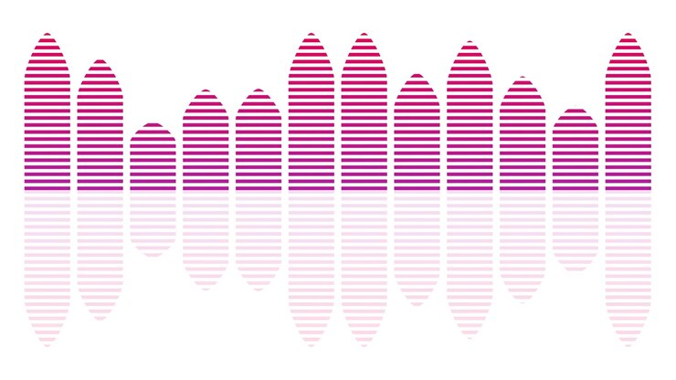 Barre animate dell'equalizzatore di frequenza audio rosa