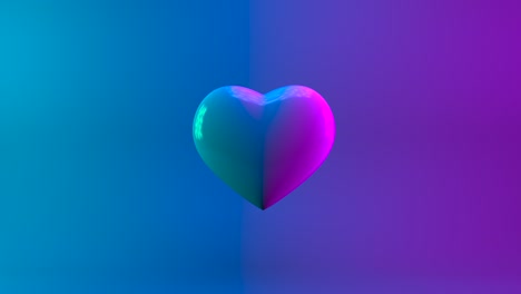 heart shape 3d animation. rotating and exploding red heart for valentine's day on pink background. love, holiday, gift, romance concept.