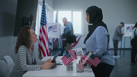 voting at a polling station