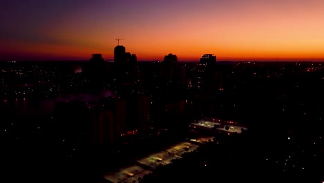 4k aerial video of orange sunset over condos in downtown st petersburg, florida