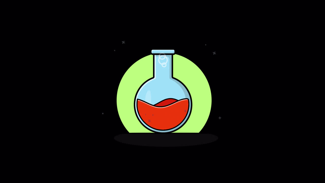 Animated Laboratory Flask with Bubbling Red Liquid | Premium Stock ...