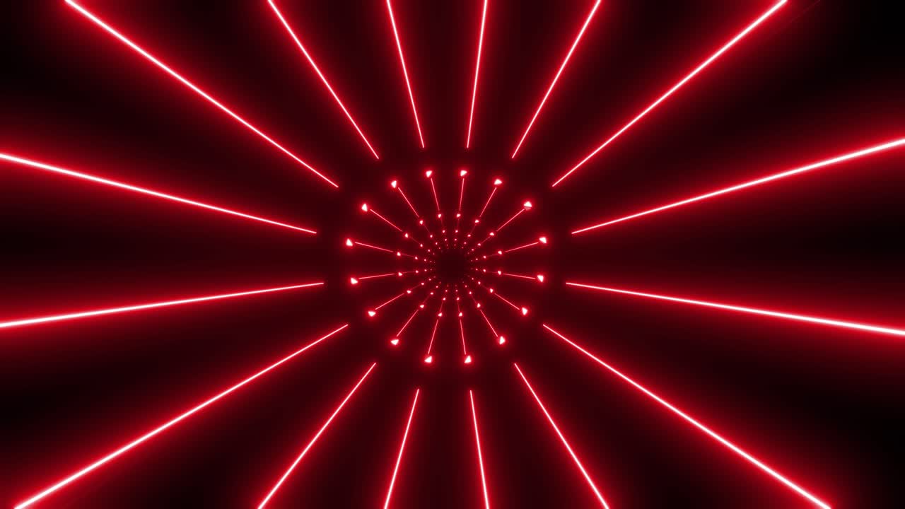 túnel de luz roja de neón