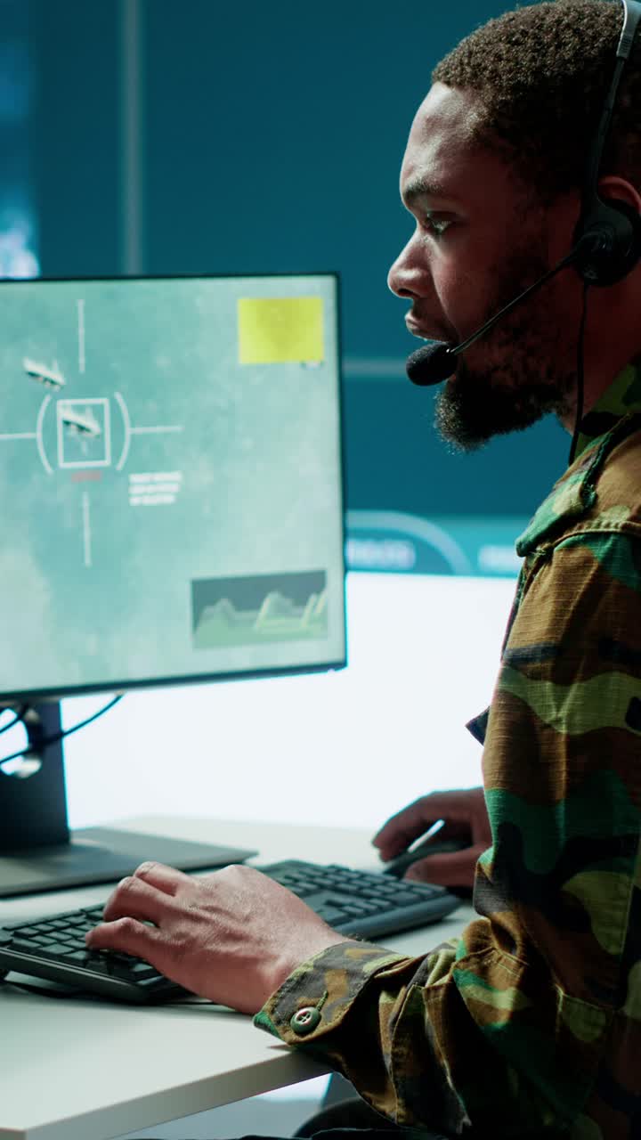 Vertical Video Army intelligence specialist utilize advanced computer systems