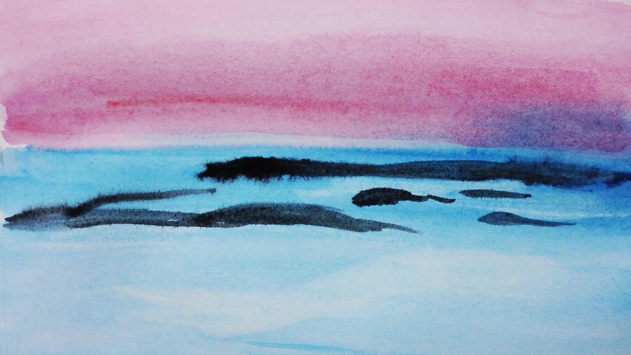 Disegno su carta con colori ad acquerello