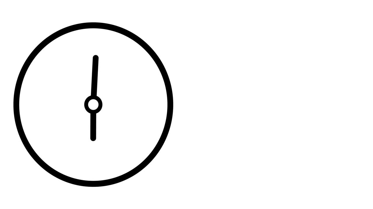 orario di orologio orario di lavoro orario di ufficio animato. timer timelapse video animazione 4k
