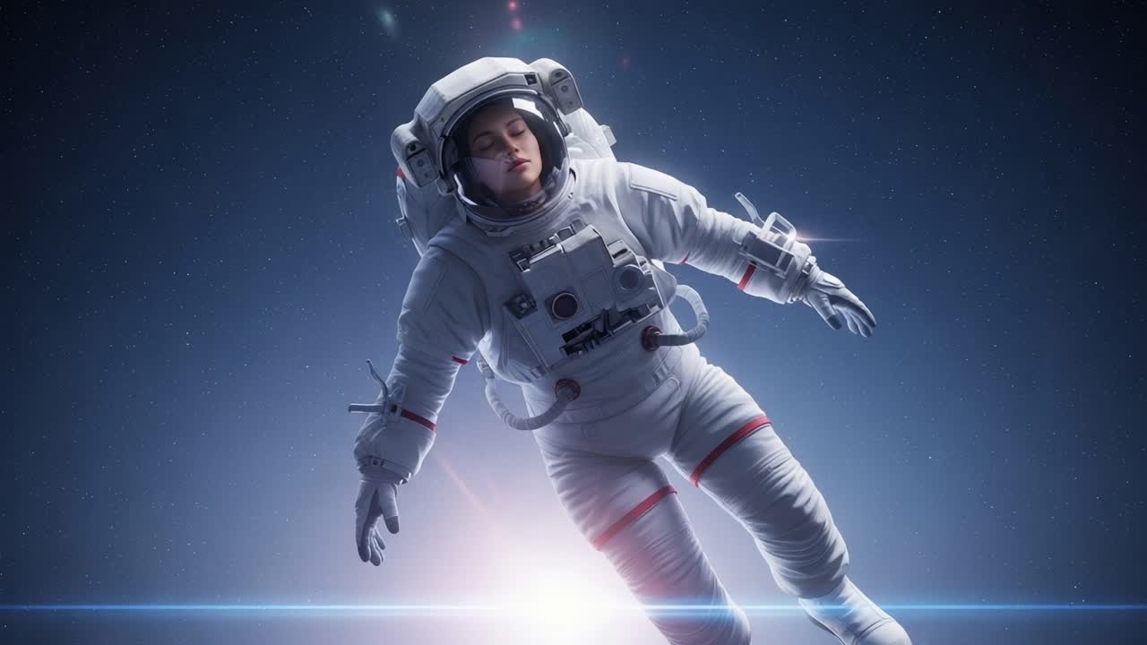 An Astronaut Floating in Space: Capturing the Essence of Space Exploration and the Human Experience Beyond Earth in a Stunning Cosmic Background