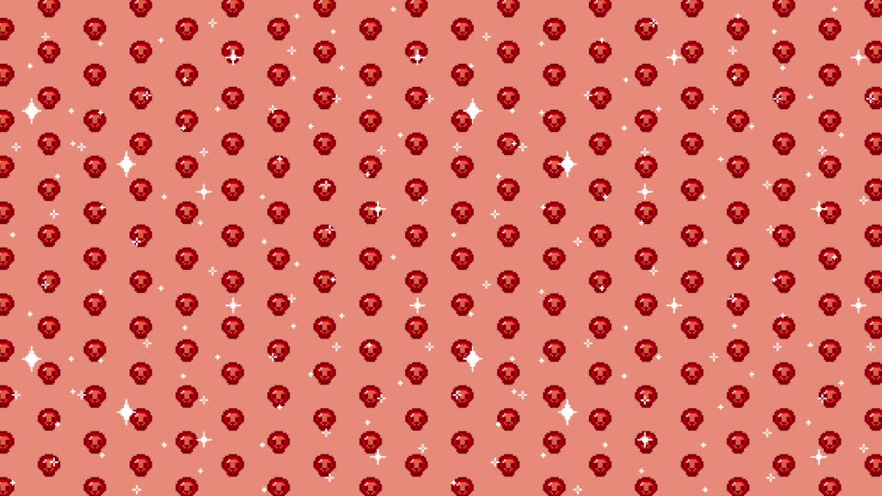 Strawberry Pixel Art Pattern Background