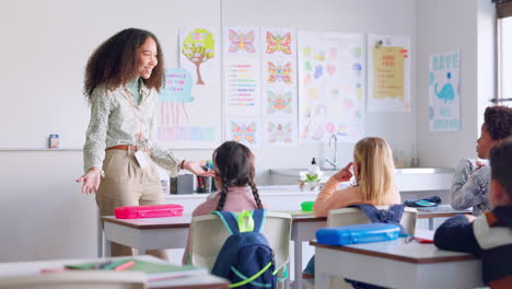 Educación,-Pregunta-Y-Profesor-Con-Estudiantes.