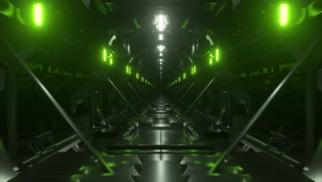el túnel de neón verde futurista