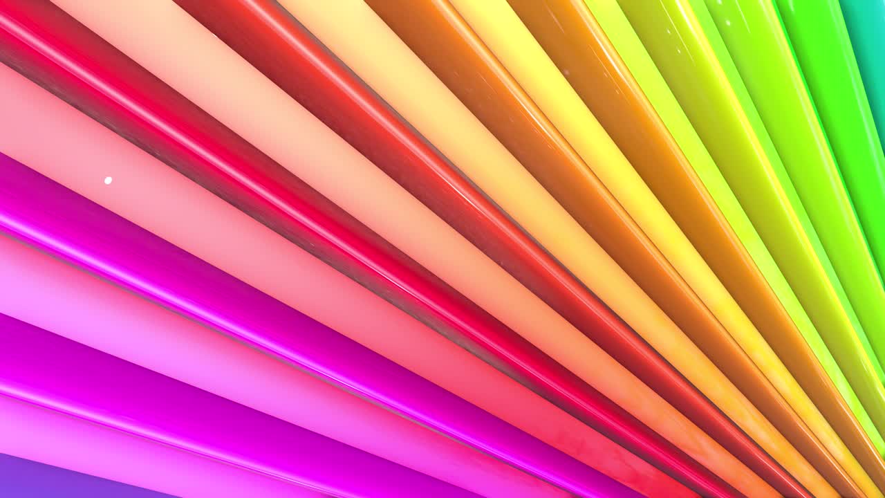 무지개 다채로운 줄무는 순환적으로 움직입니다.