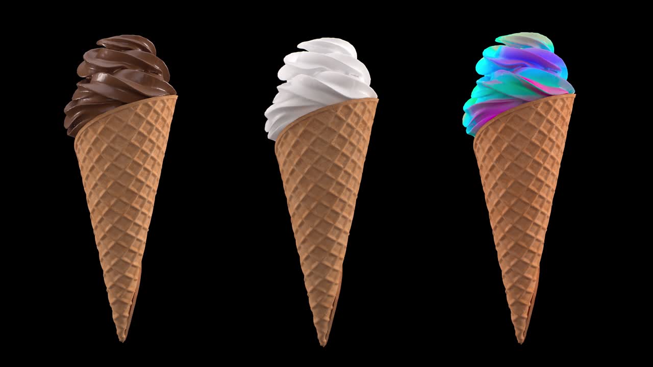 알파 채널을 가진 축을 둘러싼 루프 애니메이션을 가진 크림