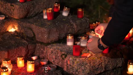 on memorial day, candles are lit in limbazi