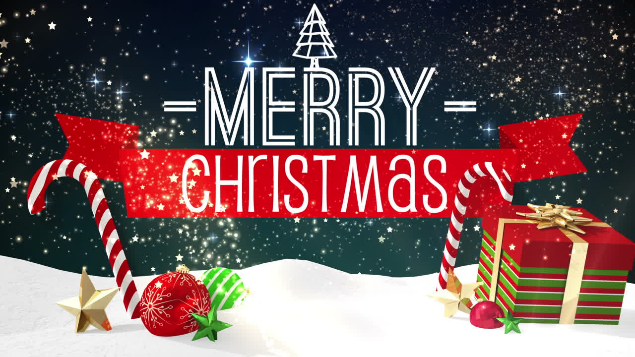 무결한 크리스마스 장면과 인사