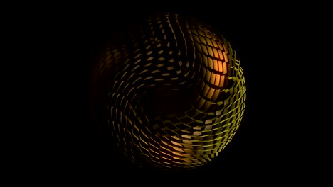 abstract sphere of volumetric cubic blocks. art object dynamically rotates around itself. looped