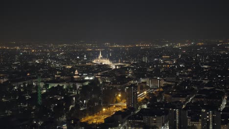 night milan skyline time lapse