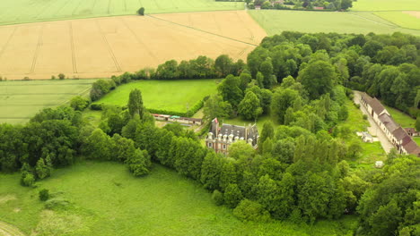 aerial-drone-shot-of-French-castle