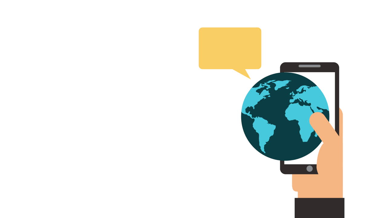 hand using smartphone and world planet earth