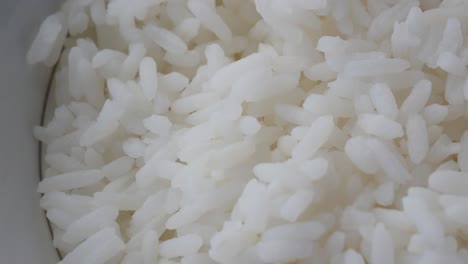 closeup of white cooked rice