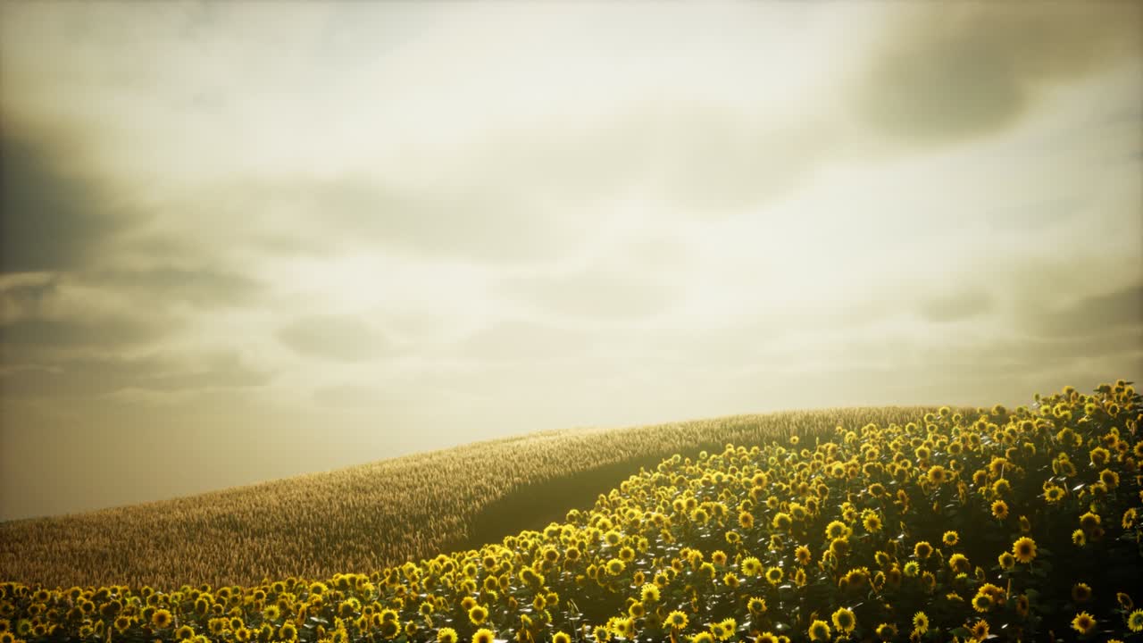 해바라기  ⁇ 과 구름진 하늘