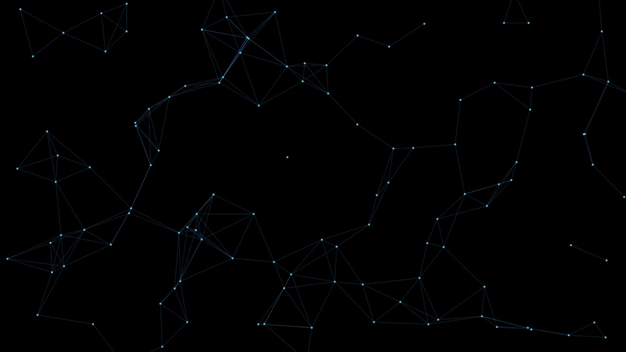 Abstract Digital Network Connection with Moving Nodes and Lines