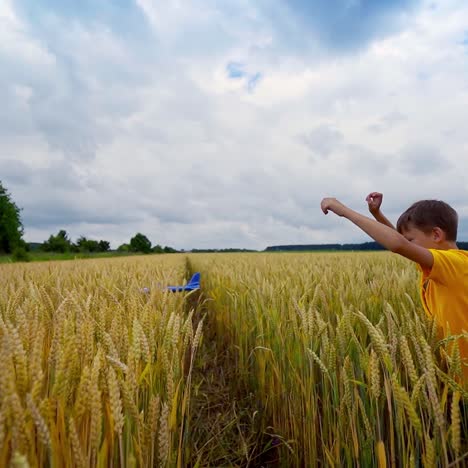boy with his airplane