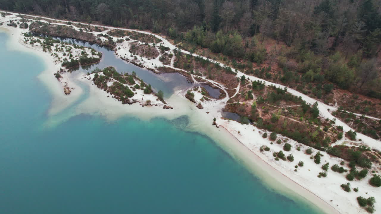 Aerial Drone View Of 't Nije Hemelriek Lake In Gasselte, Province Of Groningen, Netherlands