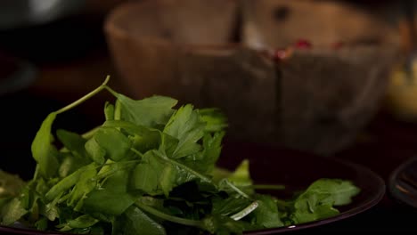 chopping fresh parsley