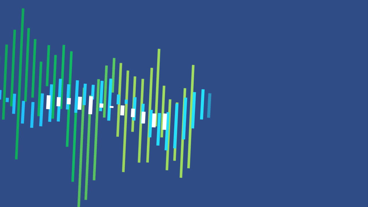 animación del procesamiento de datos sobre el paisaje urbano sobre fondo azul