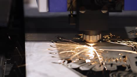 cnc laser cutting of metal, modern industrial technology.