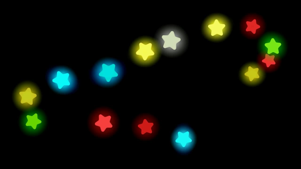 estrellas de colores brillantes con fondo nocturno