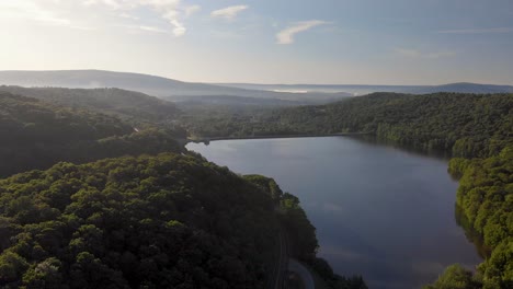 Luftaufnahme-über-Den-Waldsee-Im-Sommer