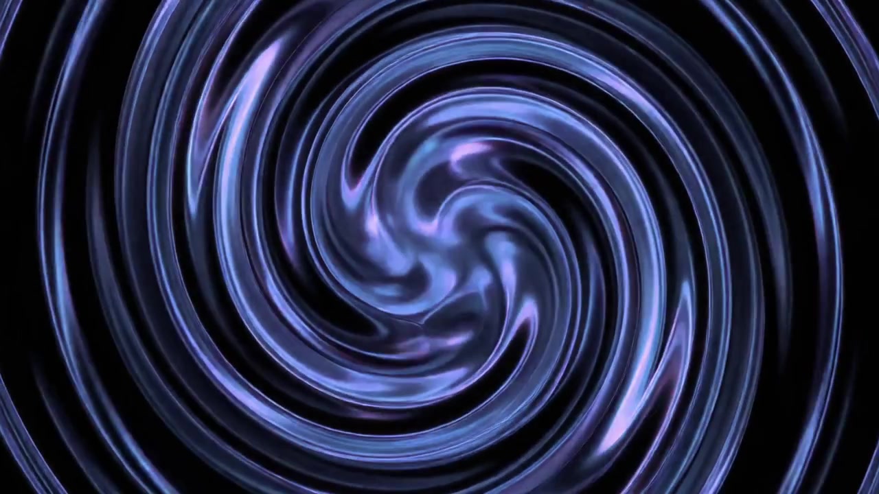Animazione Astratta di un Vortice Blu Vorticoso su Sfondo Nero