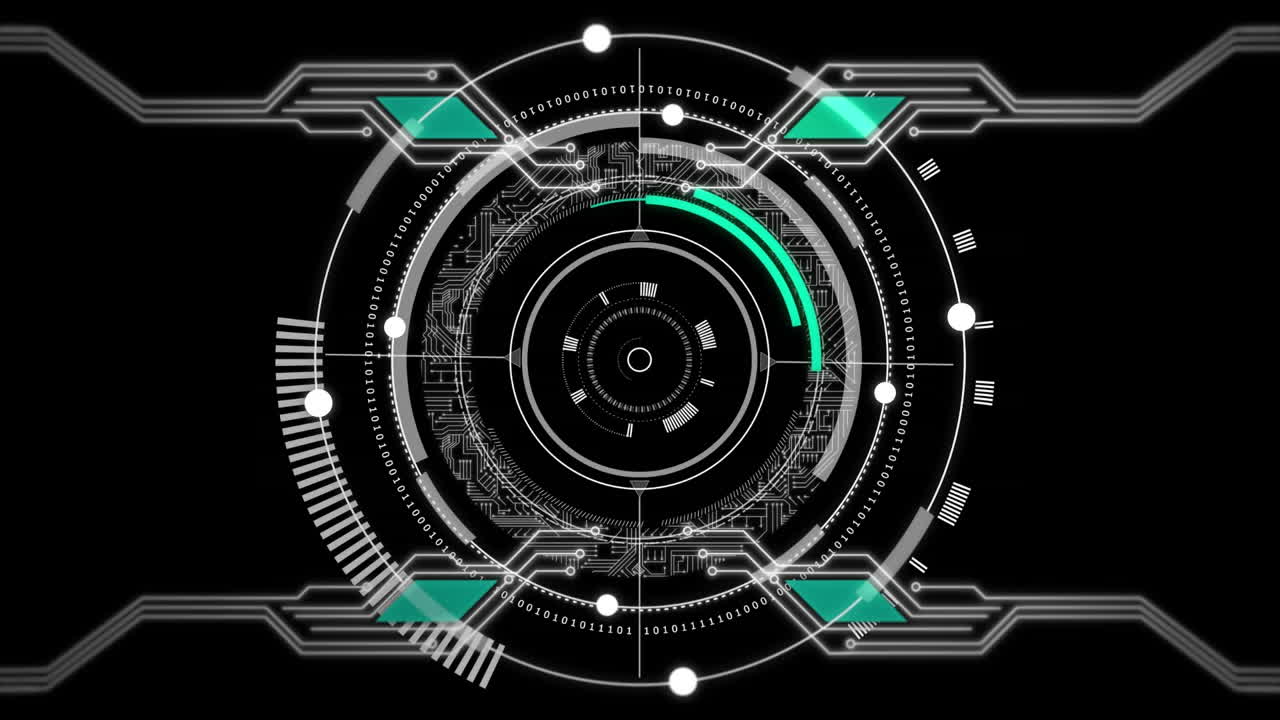 Rotating circles on black background