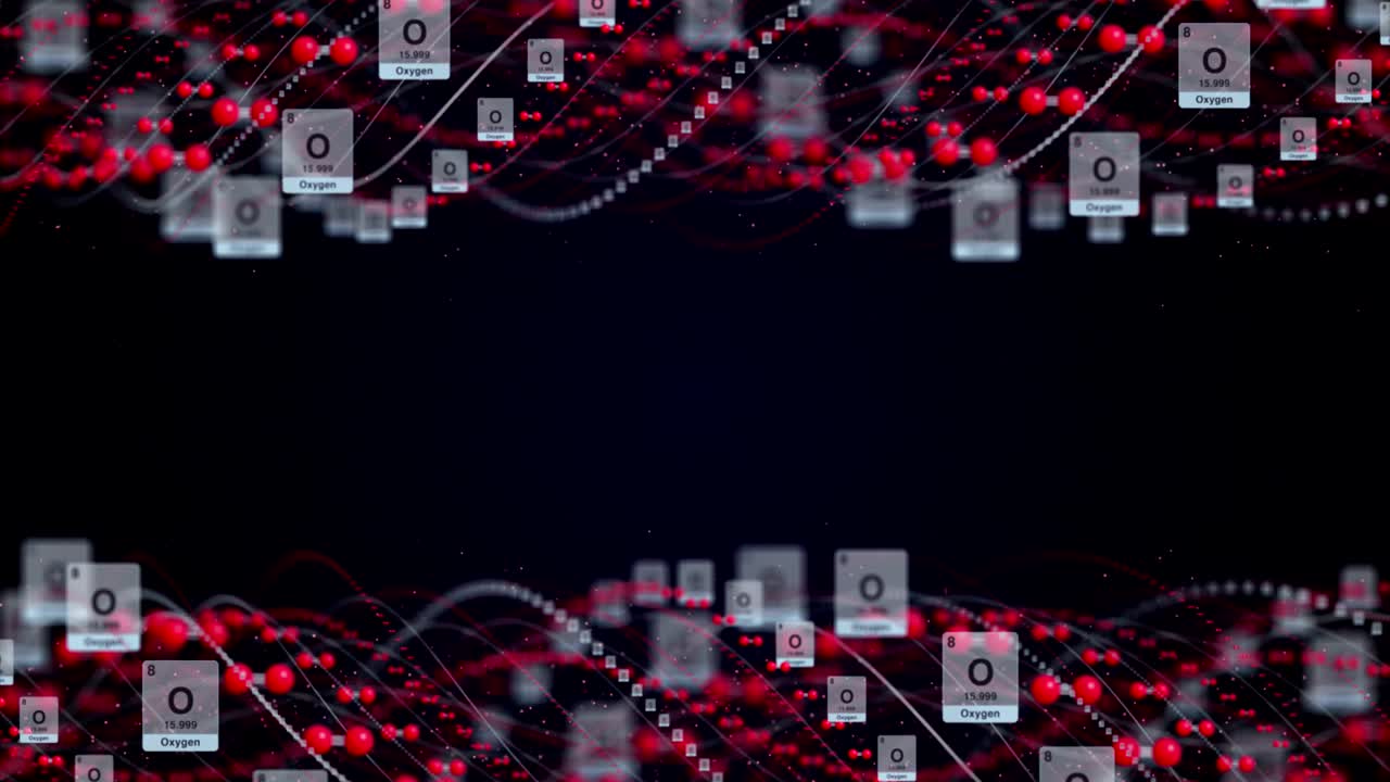 la molécula de oxígeno, la animación, el renderizado, el fondo, el bucle