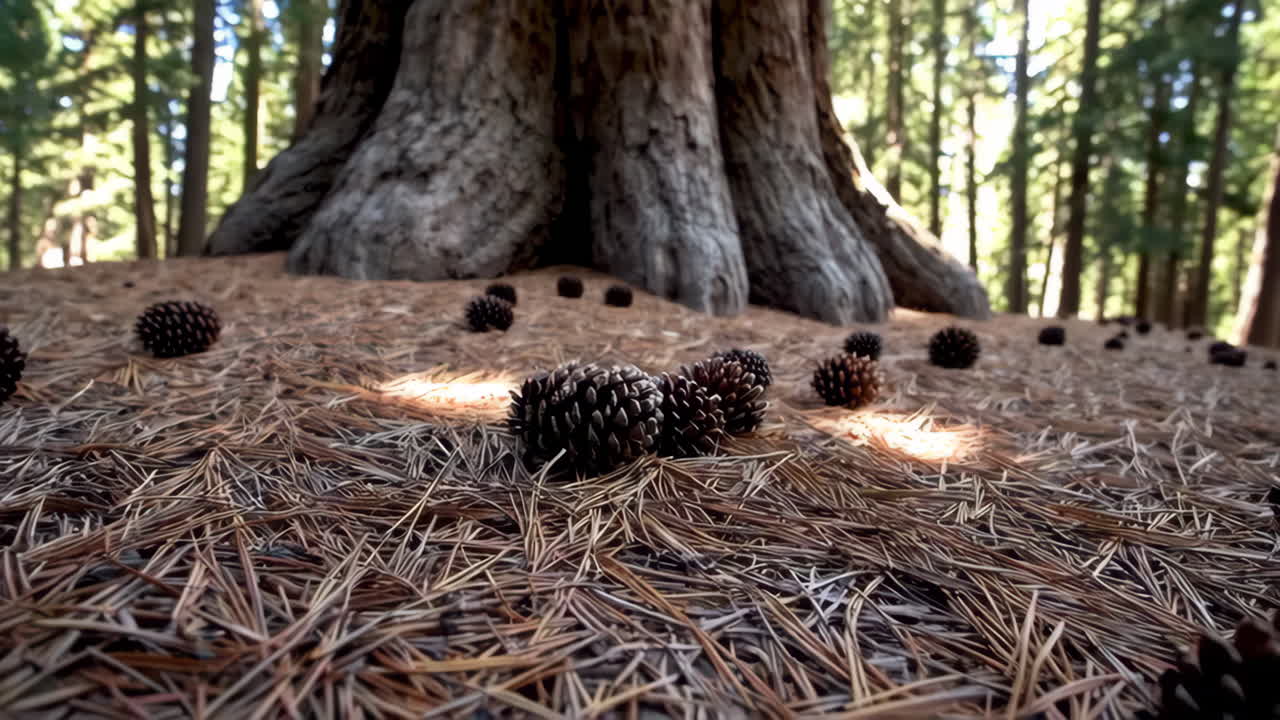 Pine Cones Underneath a Giant Sequoia Tree