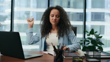 angry business lady throwing crumpled paper disappointed work in office close up