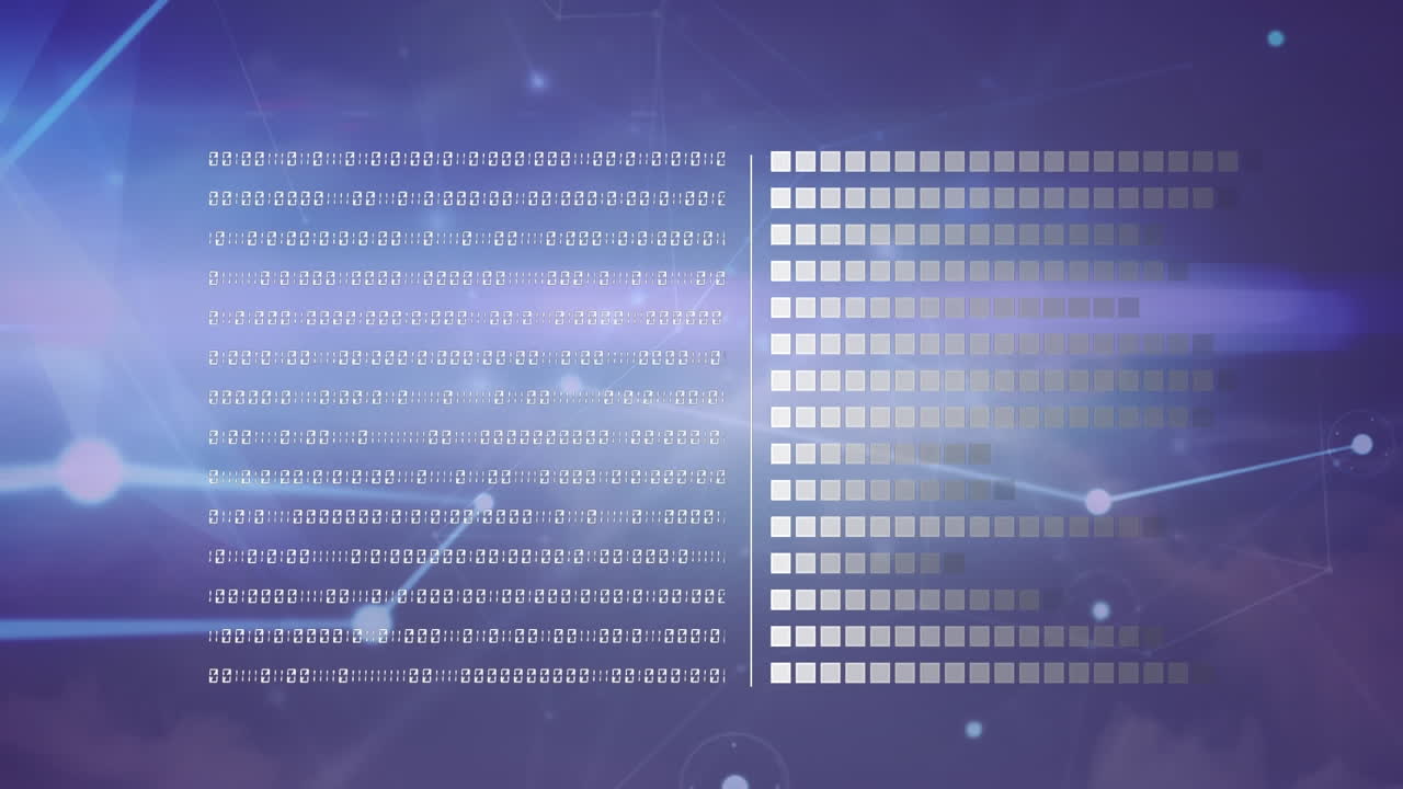animación de redes de conexiones y procesamiento de datos en el cielo