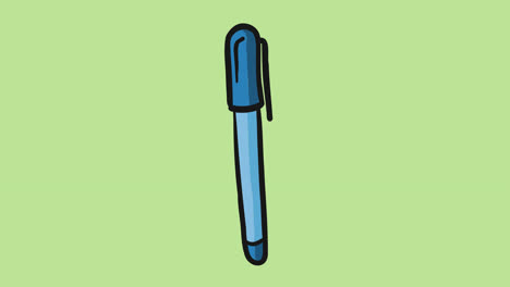 Animation-of-pen-digital-icon-on-green-background